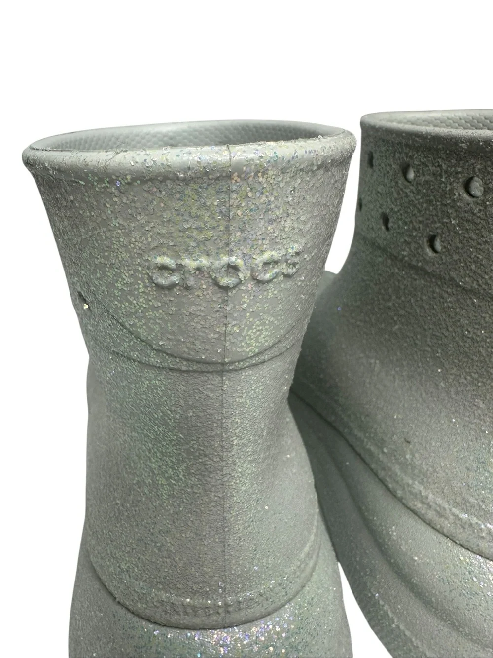 NEW Crocs Unisex Crush Glitter Boots in Atmosphere Colorway W7, M5